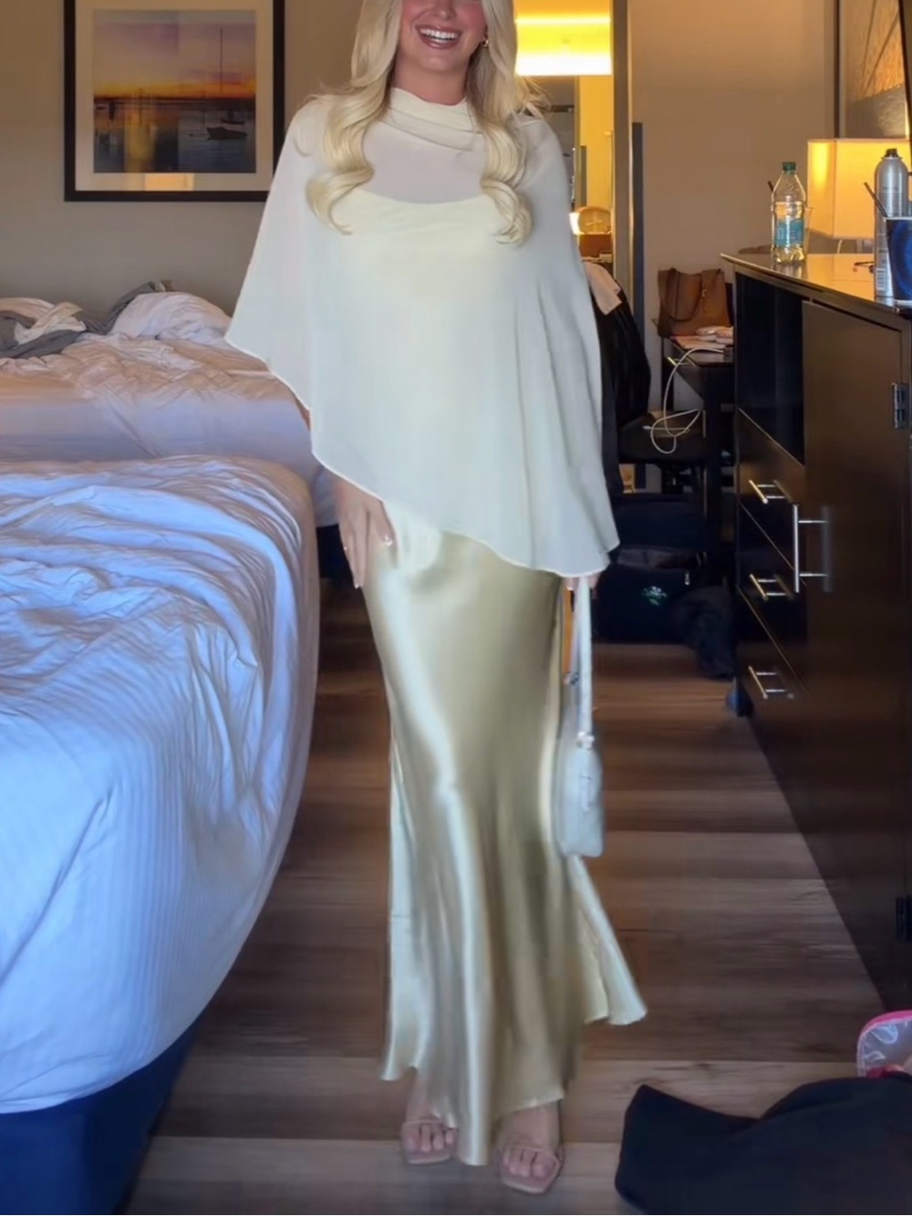 REFORMATION Lilibeth Silk Dress in Blonde L - Picture 3 of 4